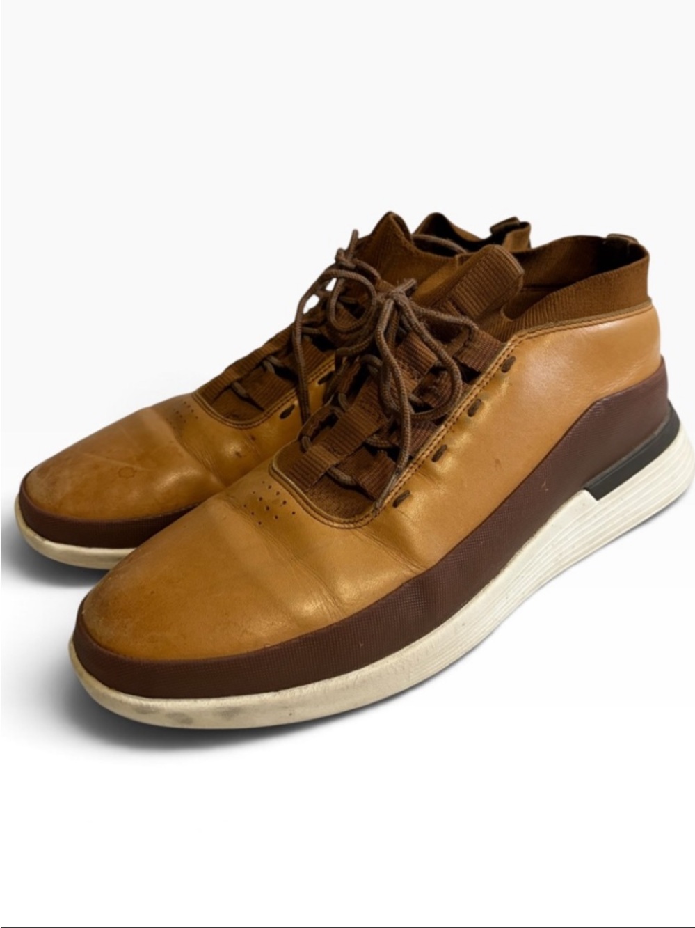 Wolf & Shepherd Men’s Brown Leather Chukka Sneakers Size 9 M